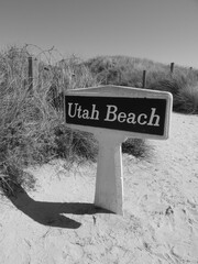 old Utah beach sign in Normandy
