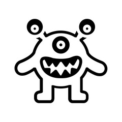 Vector solid black icon for Little creature