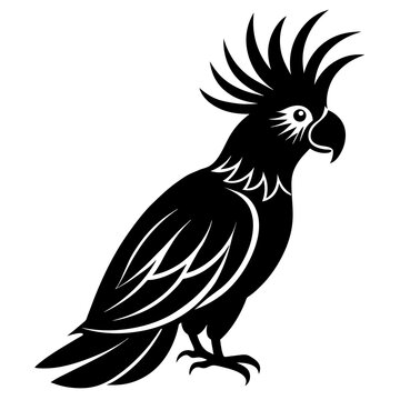 recommend clip art: cockatoo silhouette vector art illustration