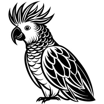 cockatoo silhouette vector art illustration