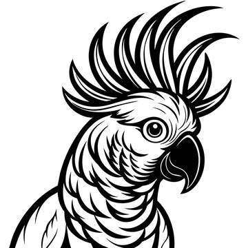 recommend clip art: cockatoo silhouette vector art illustration