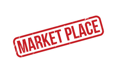 Red Market Place Rubber Stamp Seal Vector
