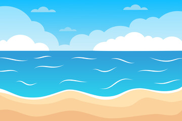 beach with blue sky vector background