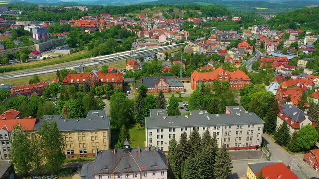 Panorama Station River Klodzko Aerial View Poland