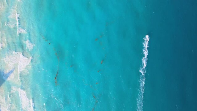 Aerial view of Caribbean ocean in Cancun