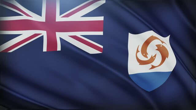 Waving Anguilla flag background