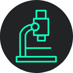 Microscope vector icon.  Health safe certificate microscope label