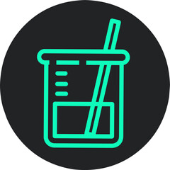 Laboratory glass icon isolated on black background