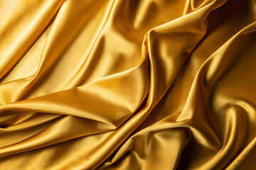ドレープのある金色の布地の背景テクスチャー