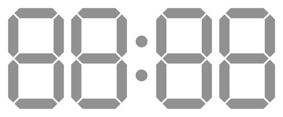 digital clock segment number vector