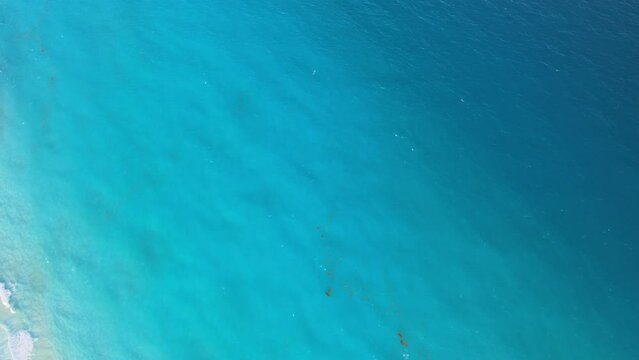 Aerial view of Caribbean ocean in Cancun