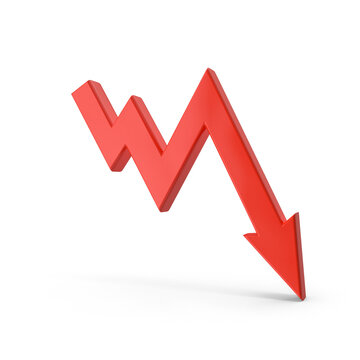 Business loss red down arrow