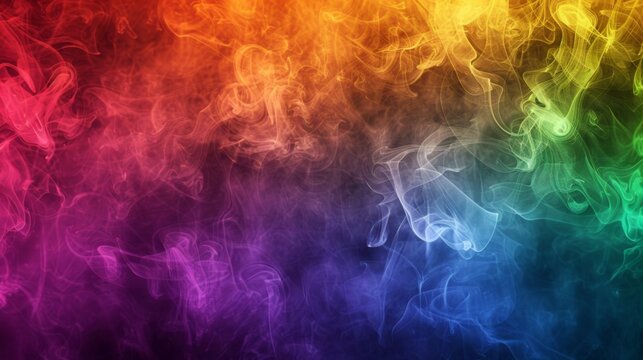 Colorful rainbow smoke, gay pride flag colors, LGBT community flag