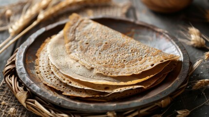 Crepe of the buckwheat flour of galette France