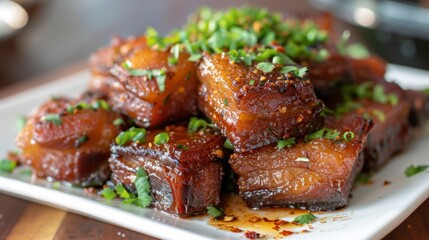 Fototapeta premium crispy pork belly or deep fried pork