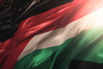closeup of palestine flag texture background 