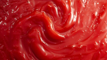 Wave pattern of ketchup shot on the entire screen - obrazy, fototapety, plakaty