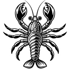  lobster silhouette vector art illustration