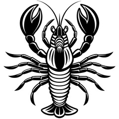  lobster silhouette vector art illustration