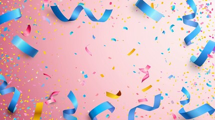 congratulations paper banner with color confetti Vector illustration ,4k - obrazy, fototapety, plakaty