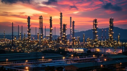 Oil refinery at nice twilight