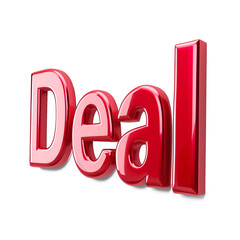 3d letter Deal in red color on transparent background