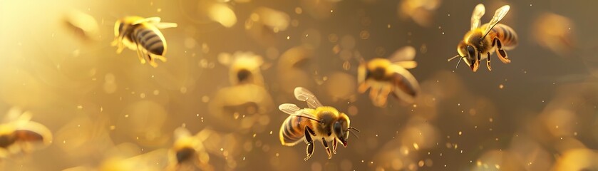 Bees forming geometric patterns in flight