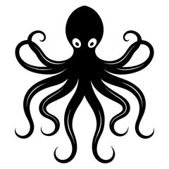 octopus silhouette vector art illustration