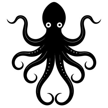 recommend clip art: octopus silhouette vector art illustration