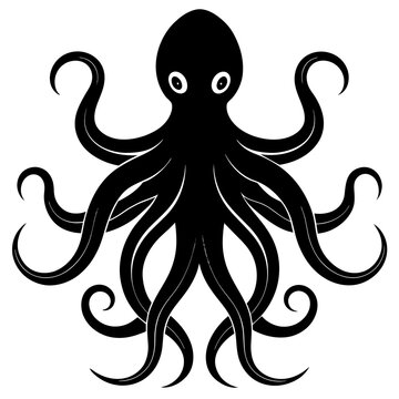 recommend clip art: octopus silhouette vector art illustration