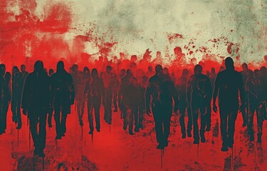 Walking zombie hordes