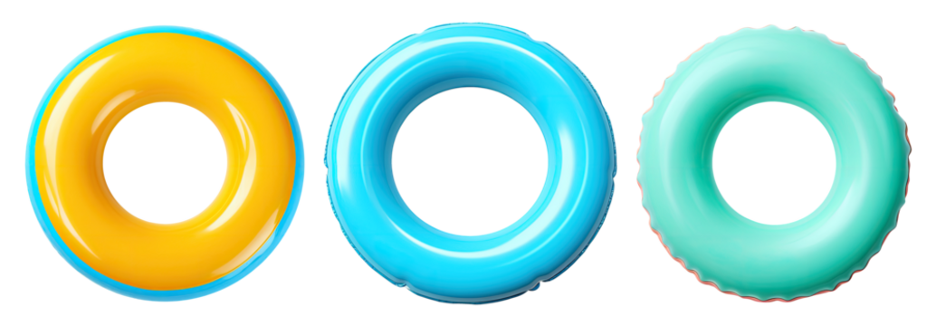 Blue swimming ring isolated on transparent background