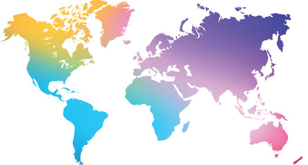 Fototapeta na wymiar Colourful world map vector illustration