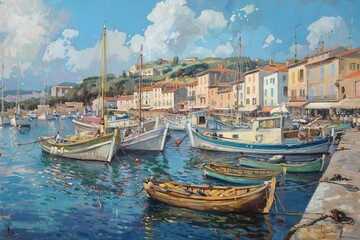 View of Harbor with Pointu Fishing Boats
