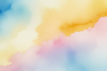 Beautiful Light Watercolor yellow and blue, Pink Background
