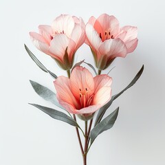 flowers on a white background. Place for text, place to copy, layout