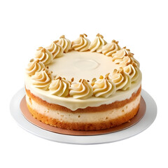 White chocolate macadamia cake on a transparent background, Birthday Cake, PNG Format