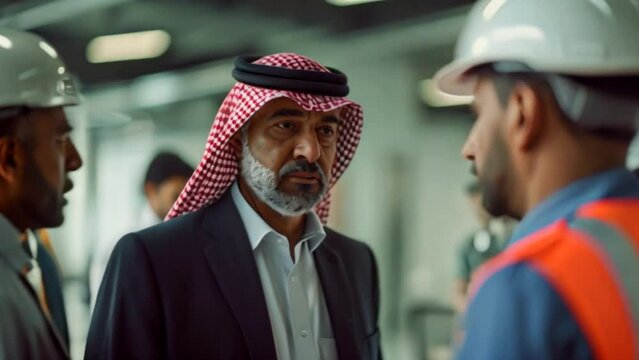 having a meeting with a sheik in the office.