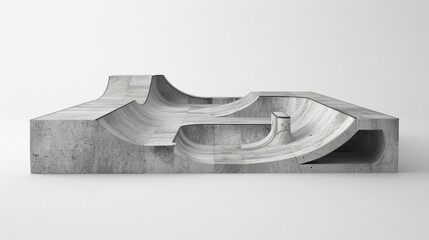 Blank mockup of a community skatepark design with a mix of beginnerfriendly and advanced elements. .