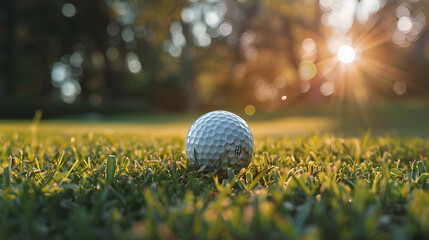 golf ball on the grass , generative ai