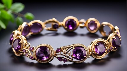  Beautiful bracelet adorned with amethyst gemstones