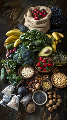 Diverse Collection of Nutrient-Rich Foods - A Celebration of Natural Wellbeing