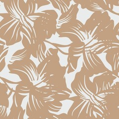 Brown floral seamless pattern background for fashion textiles, graphics, backgrounds and crafts.