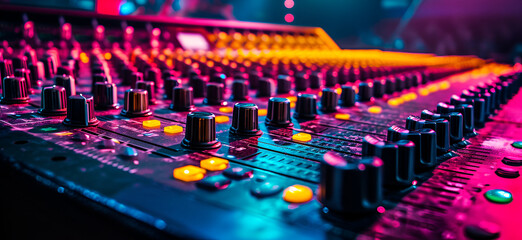 Musical Mixing Console on Stage