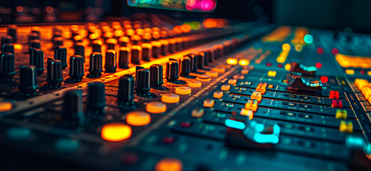 Musical Mixing Console on Stage