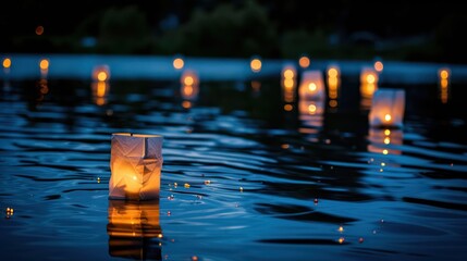 48. Floating Lanterns on a Lake