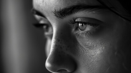 Fototapeta premium She was completely immersed in her thoughts her eyes fixed on the object of her concentration. .