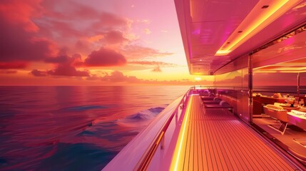 Luxury Yacht at Sunset