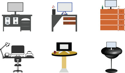 Desktop Monitor Table Set