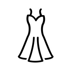 Vector black line icon for Dress